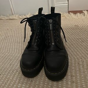 SINCLAIR MILLED NAPPA LEATHER PLATFORM BOOTS